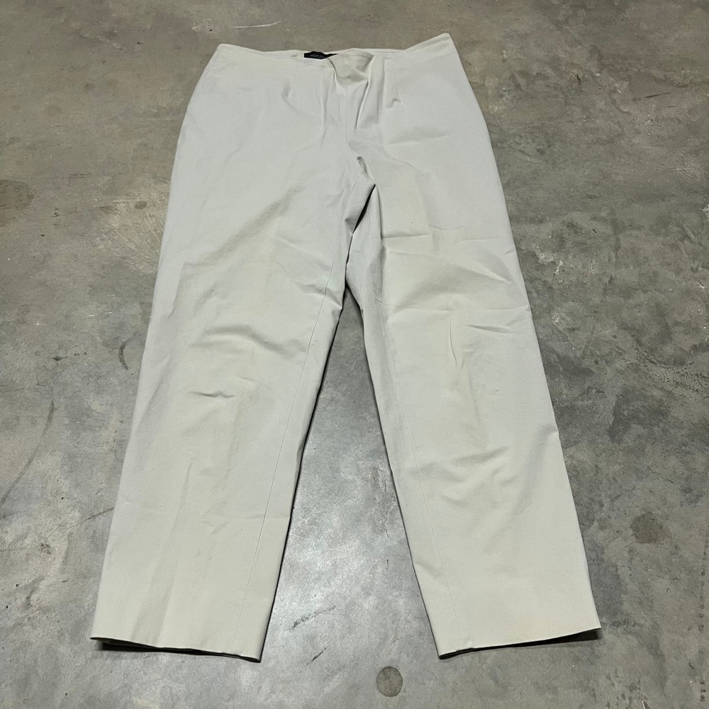 Piazza Sempione Audrey Pants Beige Cotton Lycra Made in Italy Size IT 46